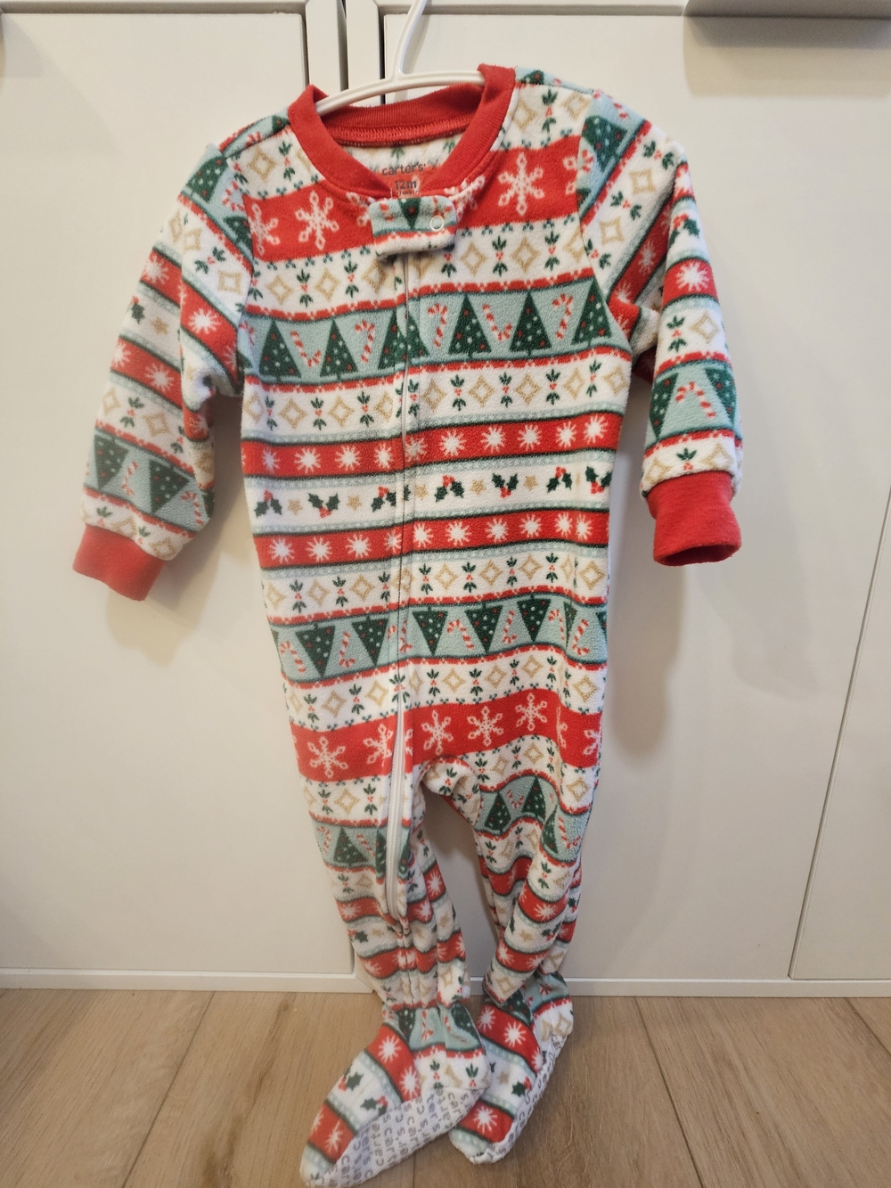 Holiday Red & Green Patterned Kids One-Piece -Carters 12 Months *BUNDLE & SAVE*